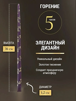 Каталог товаров pravzhizn Свечи золоченые конусные №55, ЛОЗА (Золото), ФИОЛЕТОВЫЕ (24шт) Свечи золоченые конусные №55, ЛОЗА (Золото), ФИОЛЕТОВЫЕ (24шт)