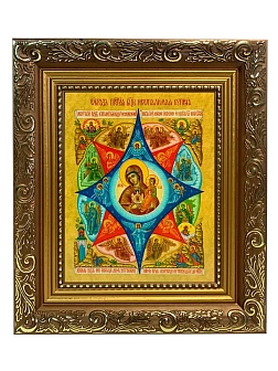 Икона Божией Матери Неопалимая Купина, широкая рамка 19,5х22,5х2 см 181