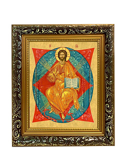 Икона Господа Иисуса Христа Спас в Силах, узкая рамка 17,5х20,5х2 см 1129