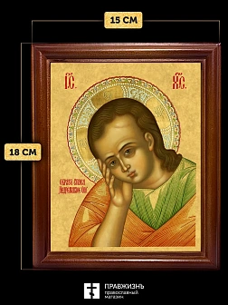 Икона Господа Иисуса Христа Недреманное Око, деревянная рамка со стеклом 15х18х2 см 1224