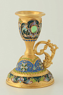 Подсвечник №5 / 1 свеча / роспись / золочение Подсвечник №5 / 1 свеча / роспись / золочение