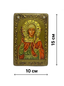 Подарочная икона "Святая мученица Виктория Кордувийская" на мореном дубе