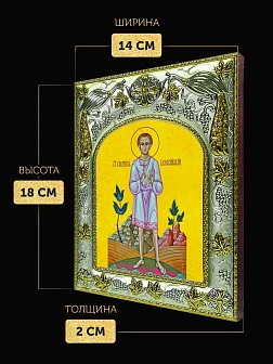 Икона Гавриил Белостокский в ризе, 18х14 см