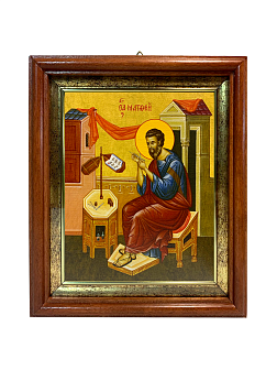 Икона Матфей Евангелист Апостол на холсте в киоте 101