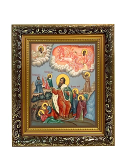 Икона Илии Фесвитянин пророк, узкая рамка 17,5х20,5х2 см 077