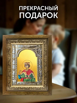 Икона Соломон Царь в ризе и деревянном киоте, 33х27 см Икона Соломон Царь в ризе и деревянном киоте, 33х27 см