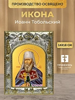 Икона Иоанн Тобольский в ризе, 18х14 см