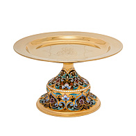 Дискос с поддискосником / ф240мм-потир 0, 5л №3 / филигрань, эмаль / золочение