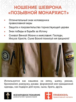 Позывной Монархист Герб двухглавый орел, набор 3 шеврона, пришивной, 5х9 см