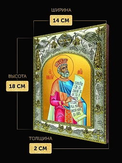 Икона Давид Псалмопевец в ризе, 18х14 см