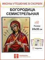 Именная икона Семистрельная Божия Матерь 127 24х30, царская
