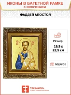 Икона "Фаддей", св. апостол из семидесяти, с золочением поталью, 09Ф3-УЛ