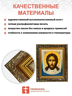 Икона Спас Нерукотворный, узкая рамка 17,5х20,5х2 см 1130