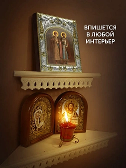 Икона Борис и Глеб Страстотерпцы в ризе, 18х14 см