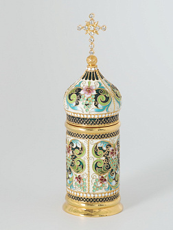 Сосуд для миро филигрань, эмаль / золочение