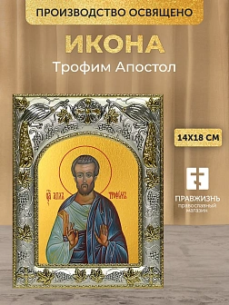 Икона Трофим Апостол в ризе, 18х14 см