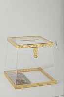 Кружка для пожертвований из оргстекла №2 золочение