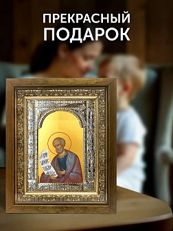 Икона Гедеон Пророк в ризе и деревянном киоте, 33х27 см