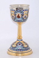 Потир 3.0л 4-финифти, филигрань, эмаль "№6" / золочение / мельхиоровый стакан