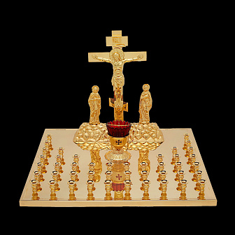 Крышка панихидного стола 44 свечи золоченая