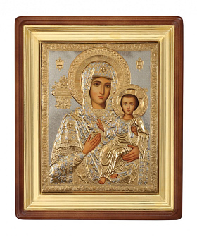 Икона живописная в киоте 90х115 масло, риза №183, киот №1 Смоленская БМ Икона живописная в киоте 90х115 масло, риза №183, киот №1 Смоленская БМ