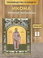 Икона Игнатий Богоносец в ризе, 18х14 см
