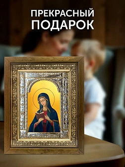 Икона Калужская Божия Матерь в ризе и деревянном киоте, 33х27 см