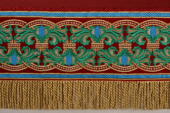 Пелена №03 парча вышивка на бархате 1,3х1,3 (на престол 1,0х1,0)