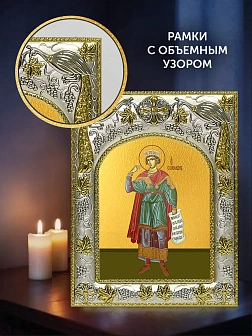 Икона Соломон Царь в ризе и деревянном киоте, 26х22 см Икона Соломон Царь в ризе и деревянном киоте, 26х22 см