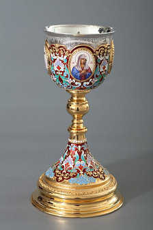 Потир 0.5л 4-финифти, филигрань, эмаль / золочение / серебряный стакан (УИН)