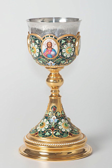 Потир 0.5л 4-финифти, филигрань, эмаль / золочение / серебряный стакан (УИН)