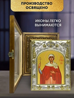 Икона Виктория Коринфская в ризе и деревянном киоте, 26х22 см