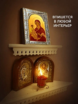 Икона Троеручица Божия Матерь в ризе, 18x24 см