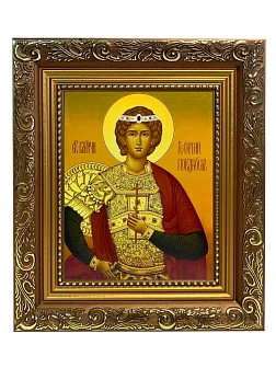 Икона складень Георгий Победоносец и Ангел Хранитель 19х22х7 см 058