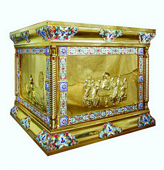 Облачение на престол №5 1.0*1.0 гальванопластика золочение камни эмаль