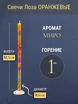 Набор Подсвечник оникс "вазочка", со свечами праздничные №80 (уп 50шт), ОРАНЖЕВЫЕ (Радужная лоза)