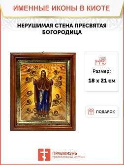 Икона Божией Матери Нерушимая Стена в киоте 18х21х4 см 191