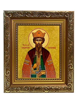 Икона складень Владислав Сербский и Ангел Хранитель 19х22х7 см 051