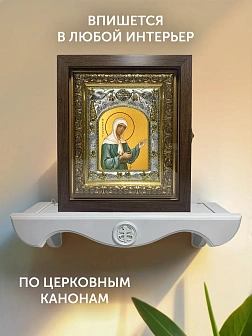 Икона Матрона Московская в ризе и киоте под дерево, 27х23 см