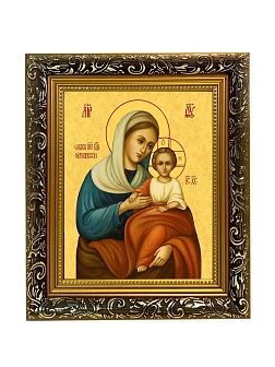 Икона Божией Матери Урюпинская, узкая рамка 17,5х20,5х2 см 1198