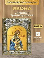 Икона Спиридон Тримифунтский в ризе, 18х14 см