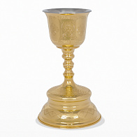 Потир-чаша №4 0, 5л с вкладышем (нерж. сталь) ручная гравировка золочение