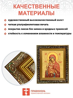 Икона Божией Матери Киккская, узкая рамка 17,5х20,5х2 см 1120