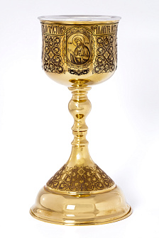 Потир 0.85л лазерная гравировка №19 / золочение / мельхиоровый вкладыш