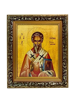 Икона Мирон Критский святитель, узкая рамка 17,5х20,5х2 см 175