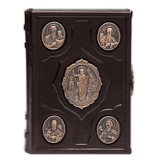 Евангелие 170х120 кожаный оклад г / пл патинирование