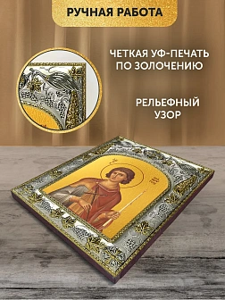 Икона Фанурий Родосский в ризе, 18х14 см