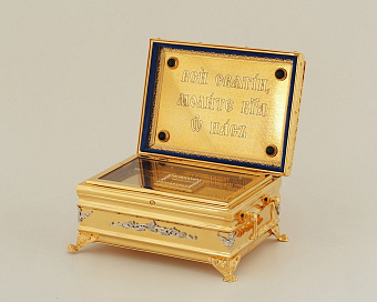 Ковчег для частиц святых мощей №14 камни золочение