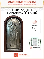 Икона именная Спиридон Тримифунтский гальваника 135