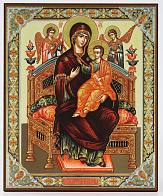 Икона на доске 33х40 объемная печать, лак Всецарица Икона на доске 33х40 объемная печать, лак Всецарица